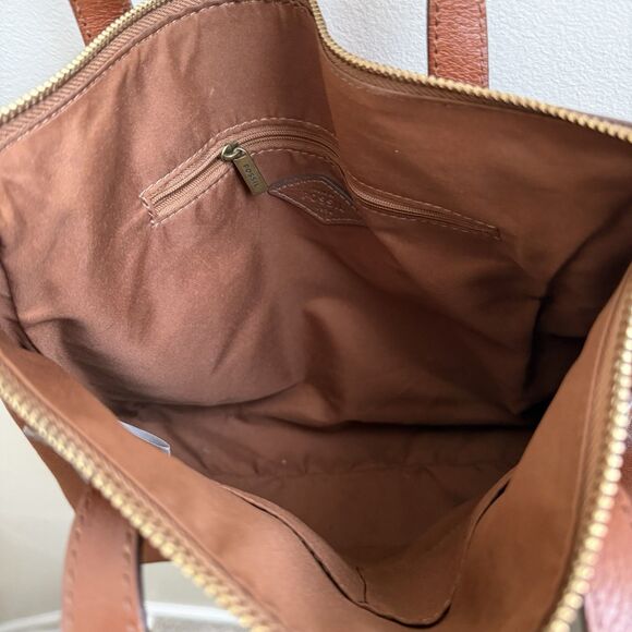 Fossil Felicity Satchel brown leather crossbody - Picture 6 of 8